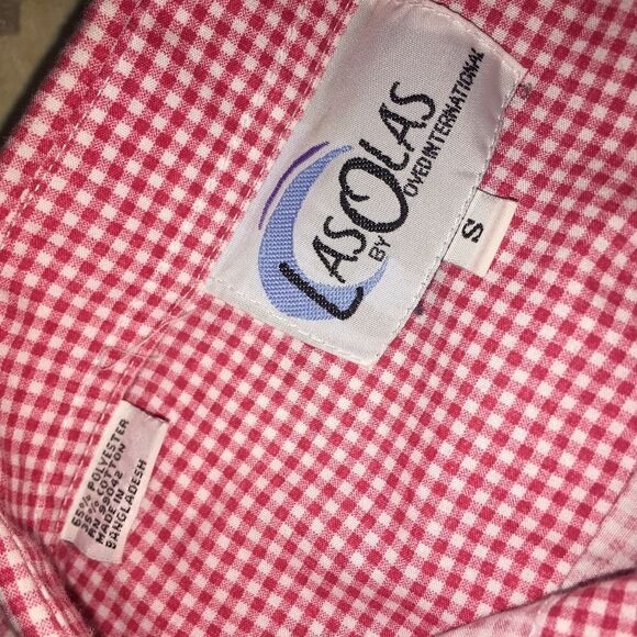 Las Olas Plaid Snowman Christmas Button Up Small - Picture 7 of 7